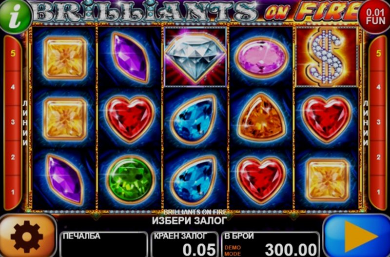 Играть Brilliants On Fire от Ct Interactive в казино 1Win