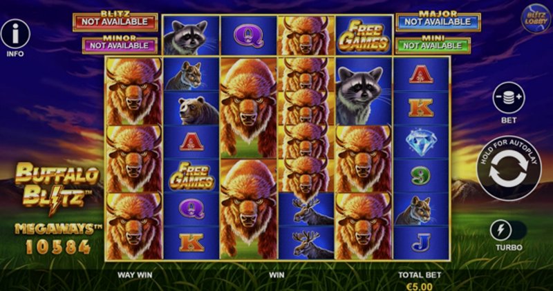 Играть Buffalo Blitz Megaways от Playtech в казино 1Win