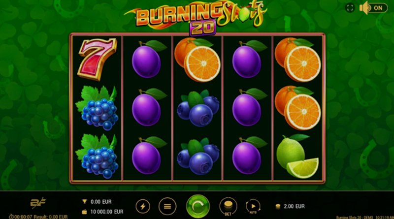 Играть Burning Slots 20 от Bf Games в казино 1Win