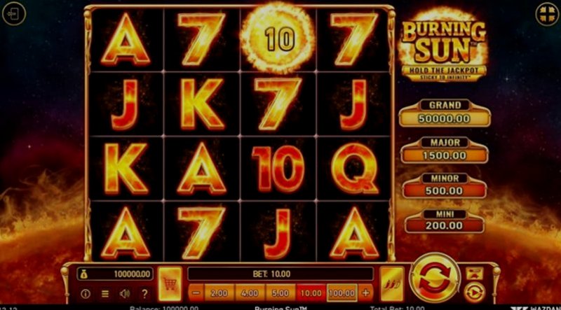 Играть Burning Sun™ от Wazdan в казино 1Win
