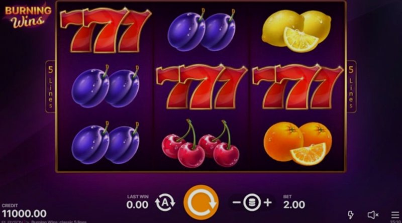 Играть Burning Wins: classic 5 lines от Playson в казино 1Win