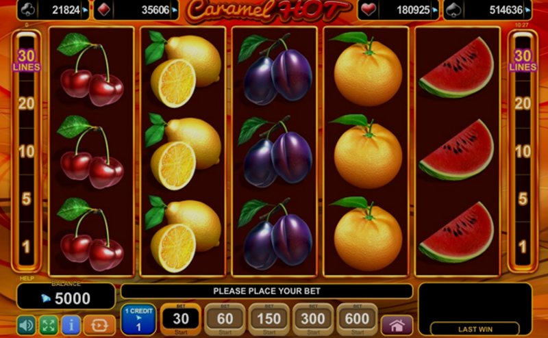 Играть Caramel Hot от Amusnet Interactive в казино 1Win