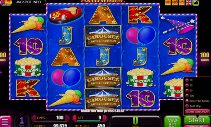 Играть Carousel от Belatra в казино 1Win