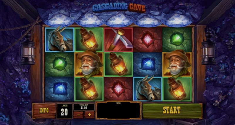 Играть Cascading Cave от Playtech в казино 1Win