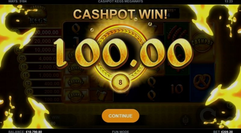 Играть Cashpot Kegs Megaways от Kalamba в казино 1Win