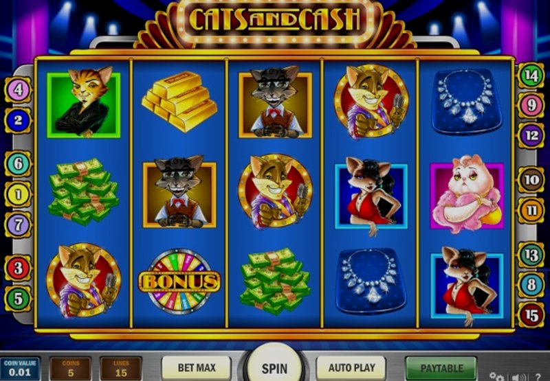 Играть Cats and Cash от Playn Go в казино 1Win