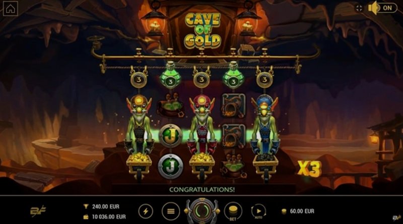 Играть Cave Of Gold от Bf Games в казино 1Win