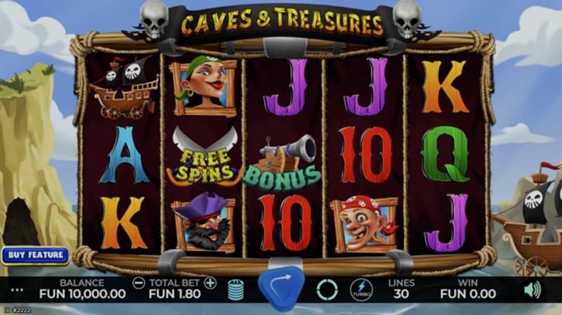 Играть Caves & Treasures от Caleta в казино 1Win