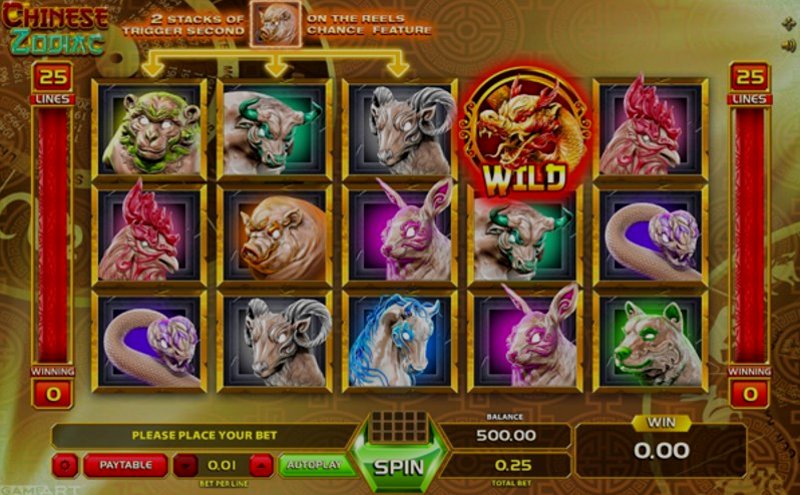 Играть Chinese Zodiac от Gameart в казино 1Win