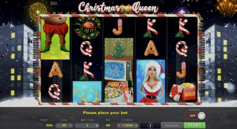 Играть Christmas Queen от 5 Men Gaming в казино 1Win