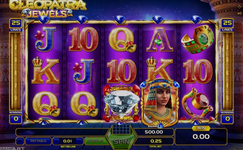 Играть Cleopatra Jewels от Gameart в казино 1Win