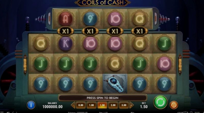 Играть Coils of Cash от Playn Go в казино 1Win