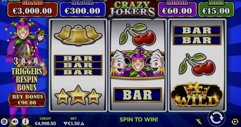 Играть Crazy Jokers от Bluehorn в казино 1Win
