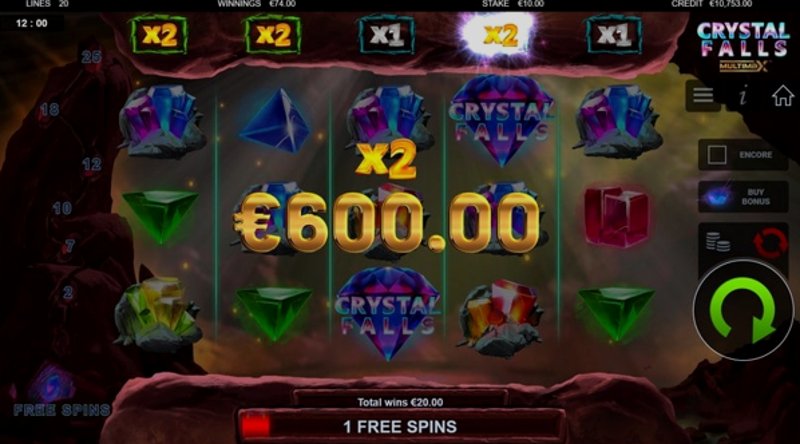 Играть Crystal Falls Multimax от Yggdrasil в казино 1Win