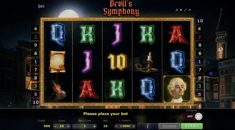 Играть Devils Symphony от 5 Men Gaming в казино 1Win