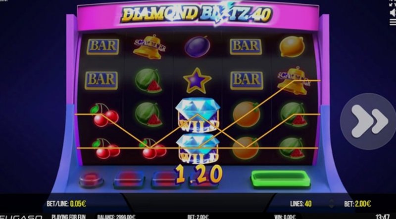 Играть Diamond Blitz 40 от Fugaso в казино 1Win
