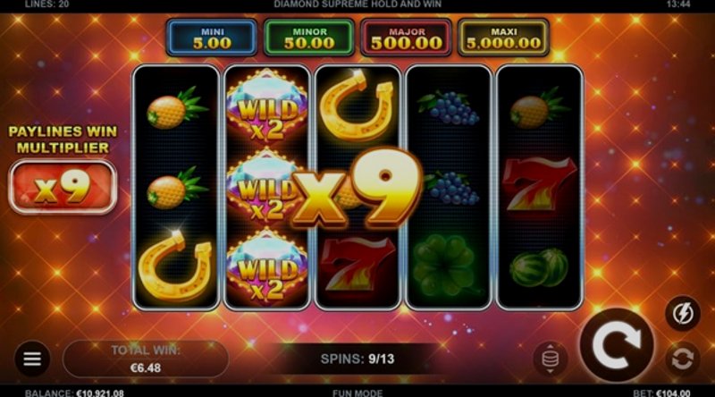 Играть Diamond Supreme Hold and Win от Kalamba в казино 1Win