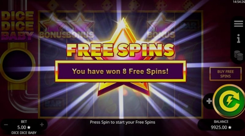 Играть Dice Dice Baby от Booming в казино 1Win