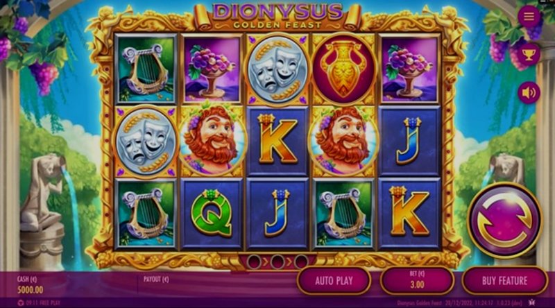 Играть Dionysus Golden Feast от Thunderkick в казино 1Win