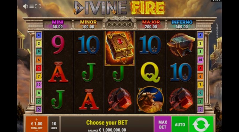 Играть Divine Fire от Gamomat Standard в казино 1Win