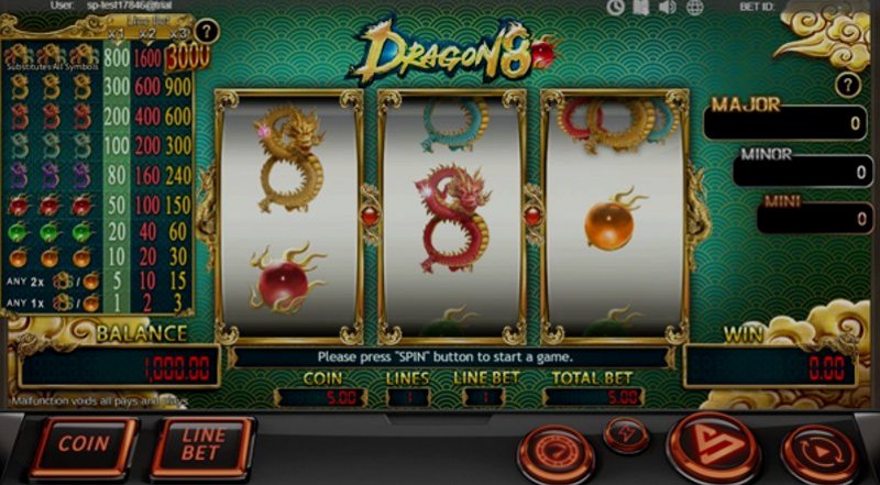 Играть Dragon 8 от Simpleplay в казино 1Win