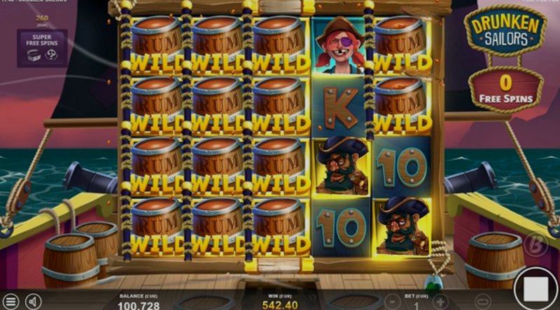 Играть Drunken Sailors от Slotmill в казино 1Win