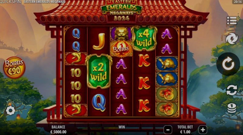 Играть Eastern Emeralds Megaways от Quickspin в казино 1Win