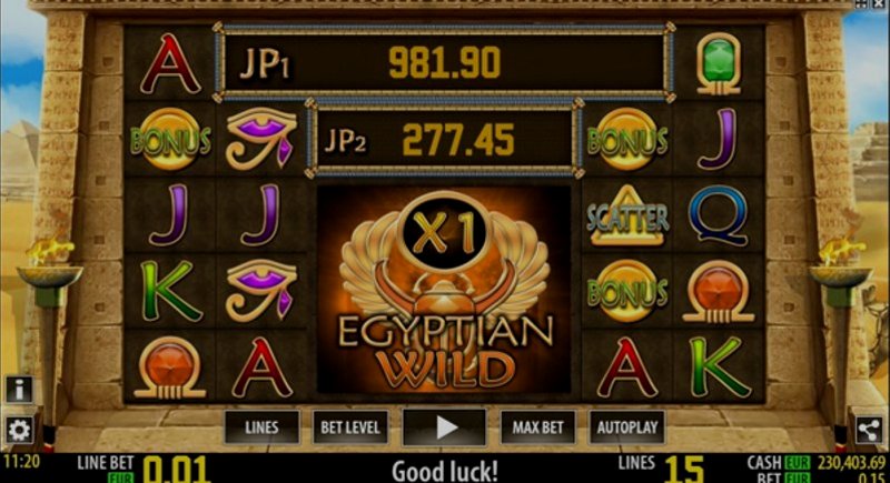 Играть Egyptian WILD от Worldmatch в казино 1Win
