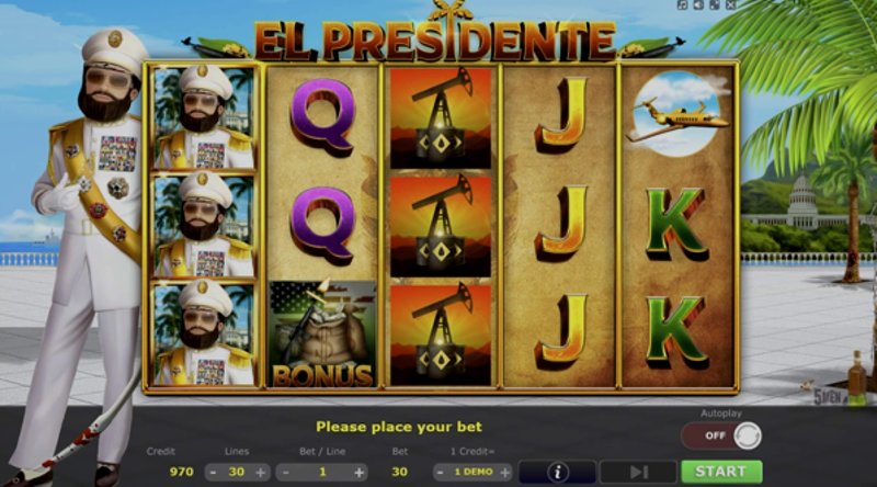 Играть El Presidente от 5 Men Gaming в казино 1Win
