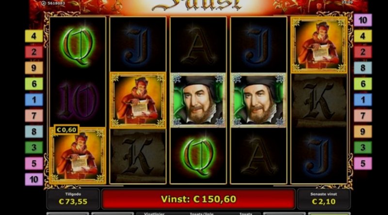 Играть Faust от Novomatic в казино 1Win