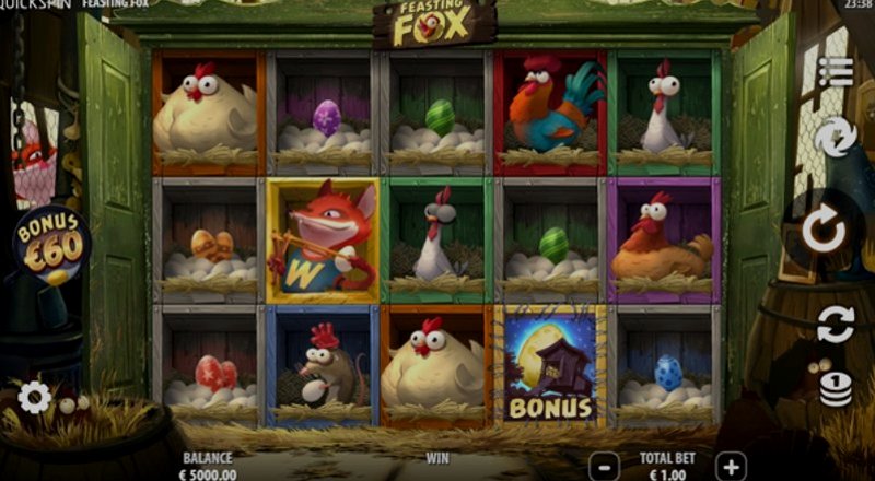 Играть Feasting Fox от Quickspin в казино 1Win