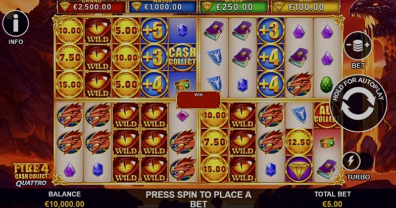 Играть Fire 4: Cash Collect Quattro от Playtech в казино 1Win