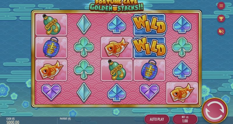 Играть Fortune Cats Golden Stacks от Thunderkick в казино 1Win