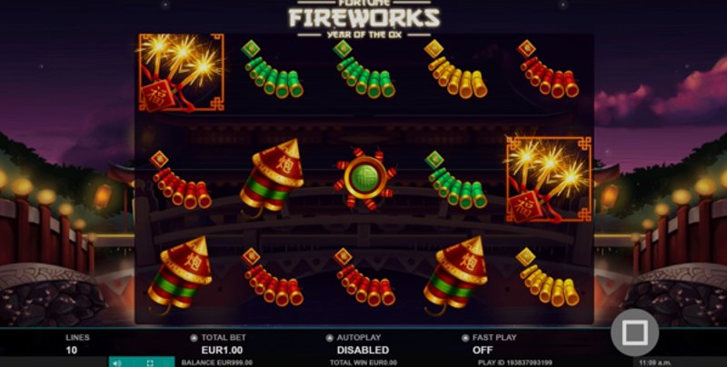Играть Fortune Fireworks от Leander в казино 1Win