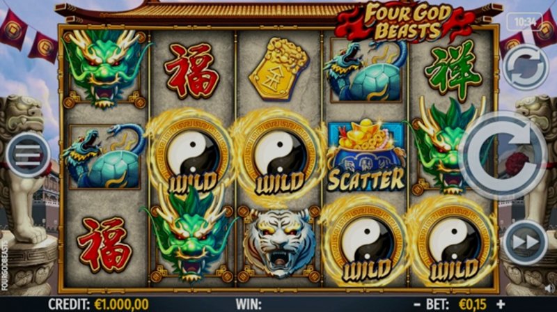 Играть Four God Beasts от Worldmatch в казино 1Win
