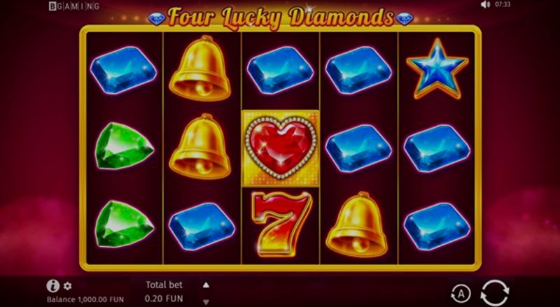 Играть Four Lucky Diamonds от Bgaming в казино 1Win