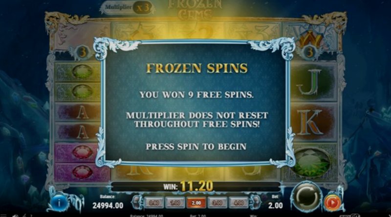 Играть Frozen Gems от Playn Go в казино 1Win