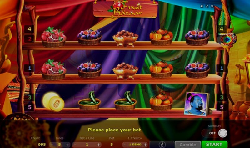 Играть Fruit Bazaar от 5 Men Gaming в казино 1Win