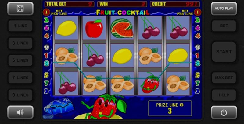 Играть Fruit Cocktail от Igrosoft в казино 1Win