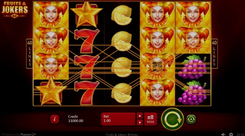 Играть Fruits & Jokers: 40 lines от Playson в казино 1Win
