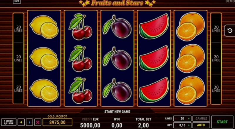 Играть Fruits and Stars от Playson в казино 1Win