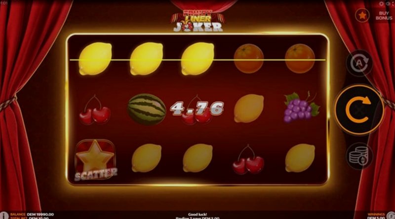 Играть Fruityliner Joker от Mancala Gaming в казино 1Win
