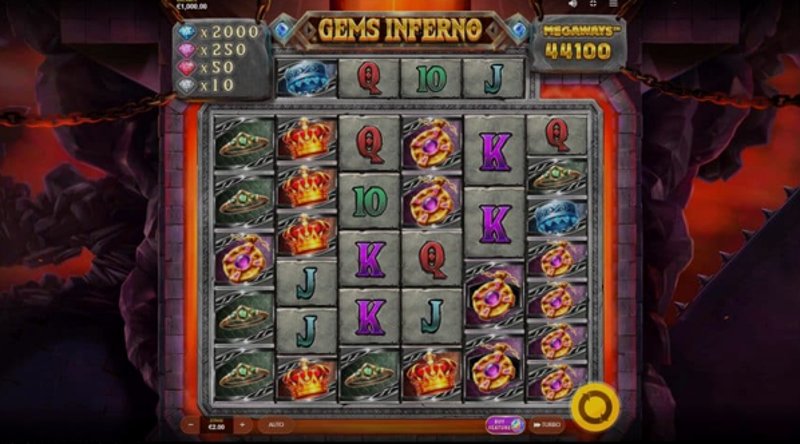 Играть Gems Inferno MegaWays от Red Tiger в казино 1Win