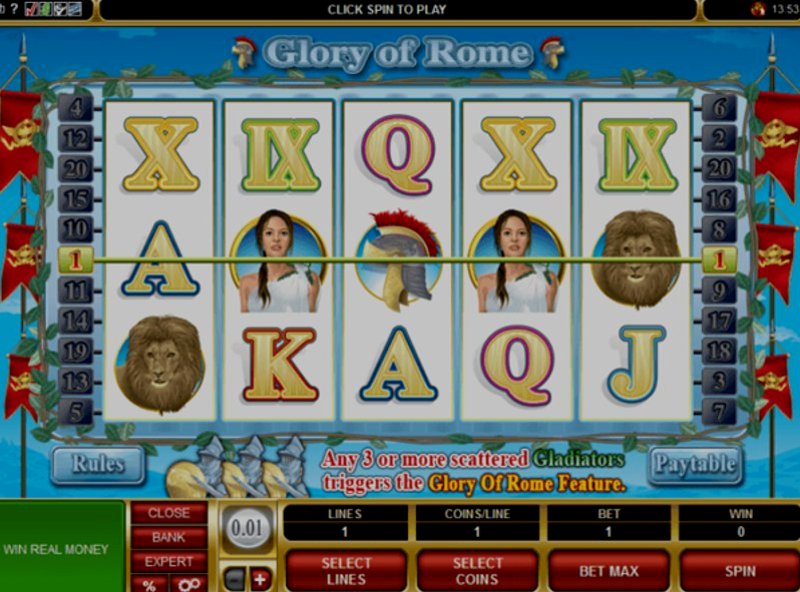 Играть Glory Of Rome от Mrslotty в казино 1Win