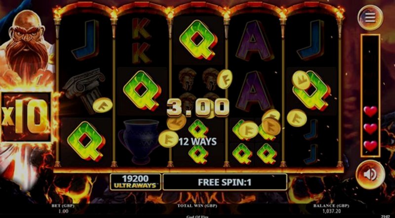 Играть God of Fire от Games Global в казино 1Win