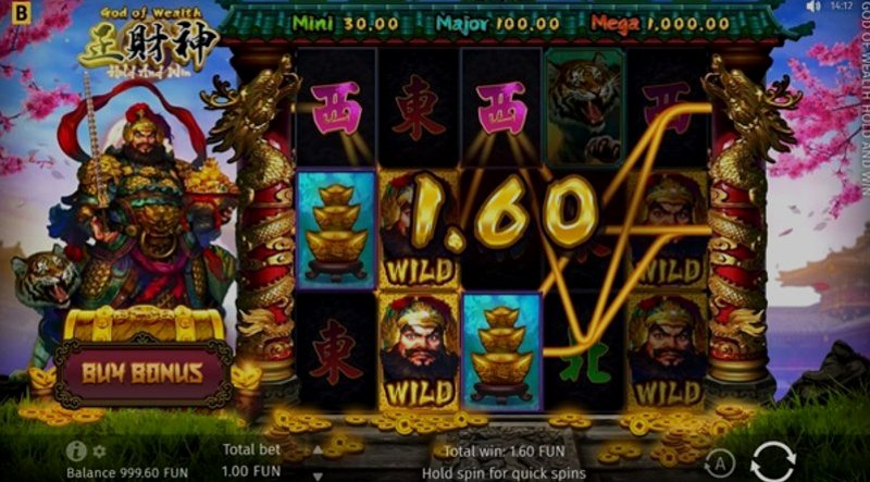 Играть God of Wealth Hold And Win от Bgaming в казино 1Win