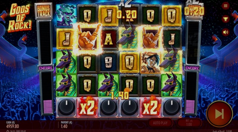 Играть Gods of Rock от Thunderkick в казино 1Win