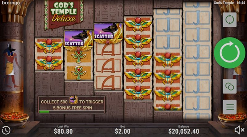 Играть Gods Temple Deluxe от Booongo в казино 1Win