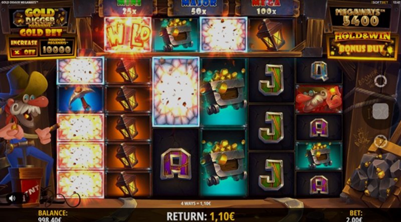 Играть Gold Digger Megaways от Isoftbet в казино 1Win