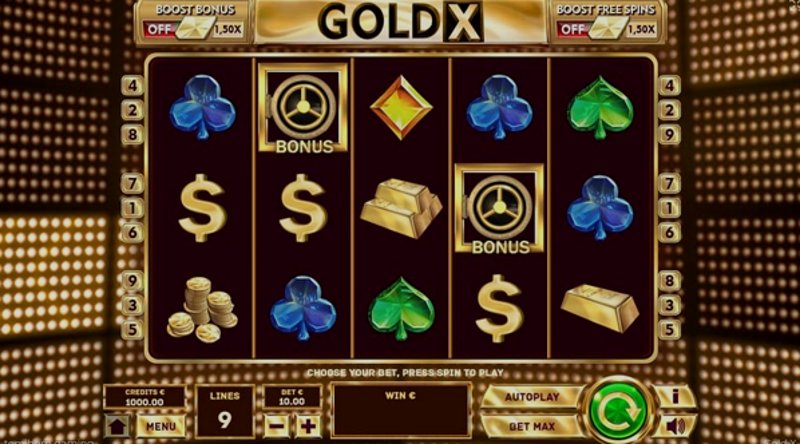 Играть Gold X от Tomhorngaming в казино 1Win